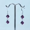 Custom Order for Ann Hall. Swarovski 8mm Bicone Earrings in Amethyst.