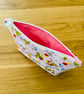 Make up bag, small toiletry bag, water resistant lining, pink floral pattern - Image 4