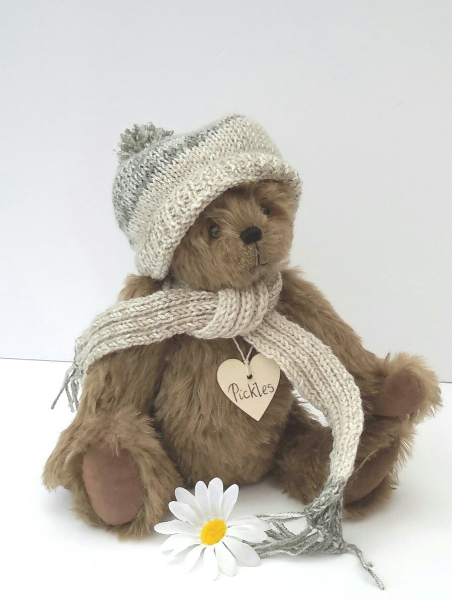 Winter Artist Bear, Collectable Teddy Bear, One of a Kind Bear by Bearlescent