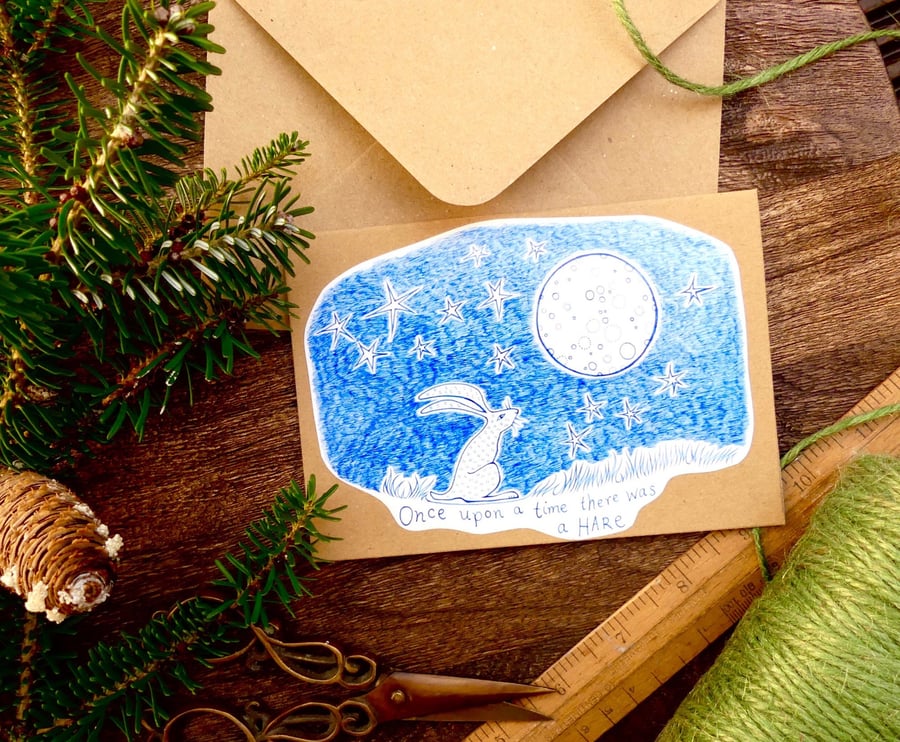 Fairytale Hare Card - READY TO SHIP
