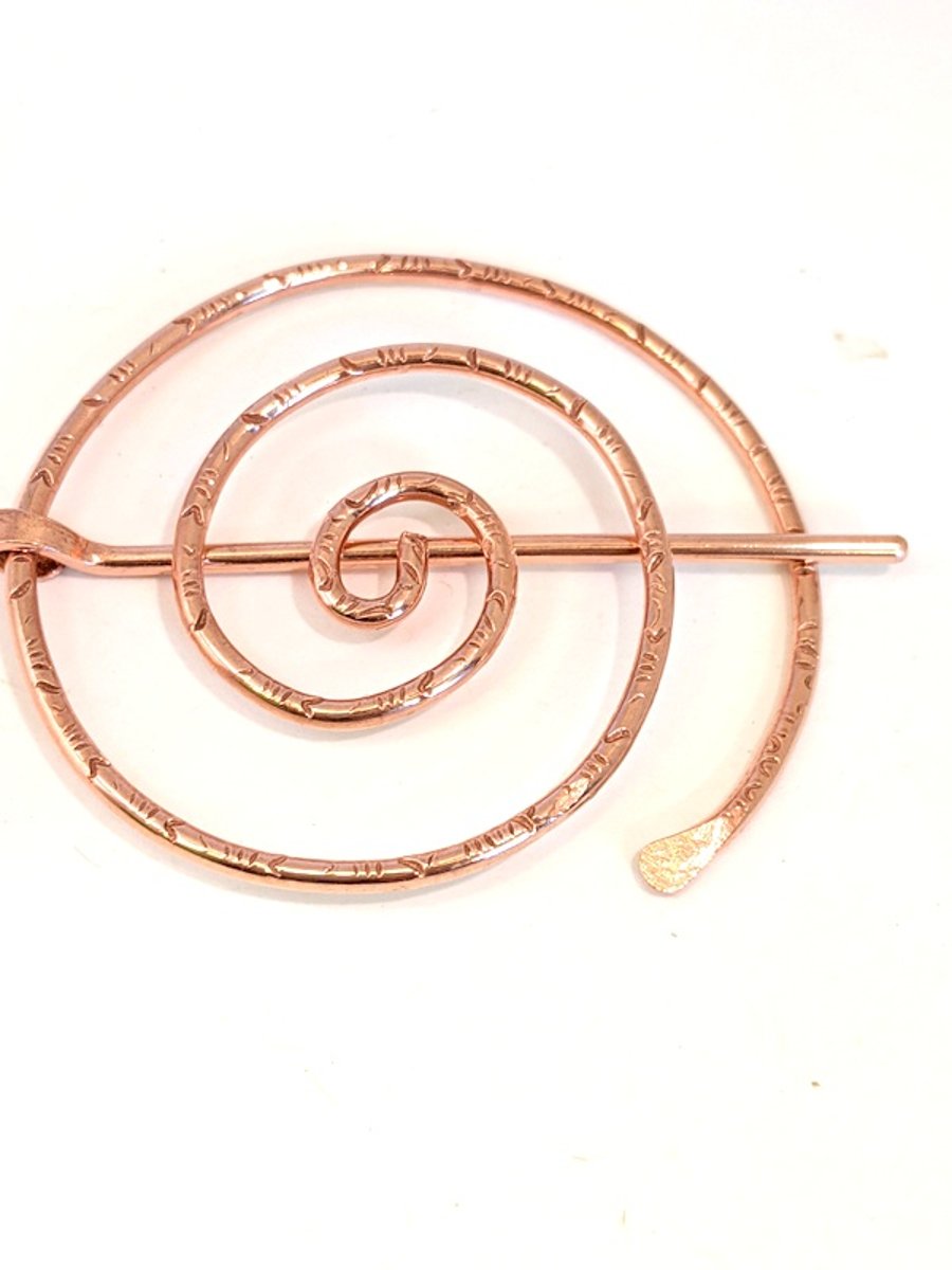 Penannular spiral brooch, cloak scarf pin