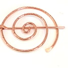 Penannular spiral brooch, cloak scarf pin