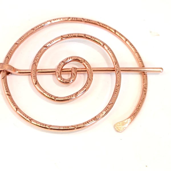 Penannular spiral brooch, cloak scarf pin
