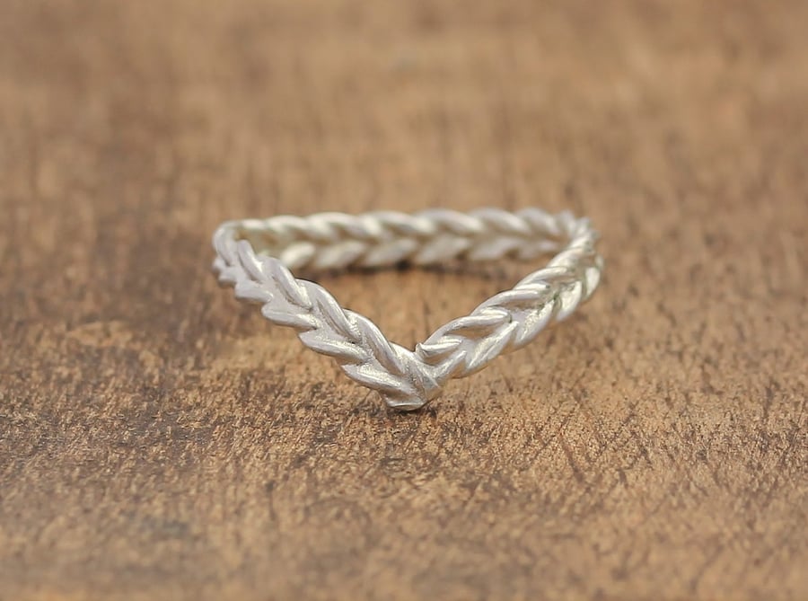 Silver Wishbone Ring - Silver Wedding Ring - Silver Stacking Ring