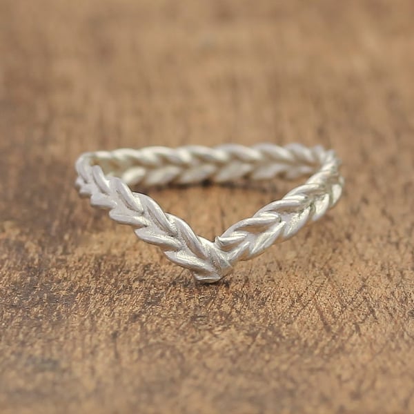 Silver Wishbone Ring - Silver Wedding Ring - Silver Stacking Ring