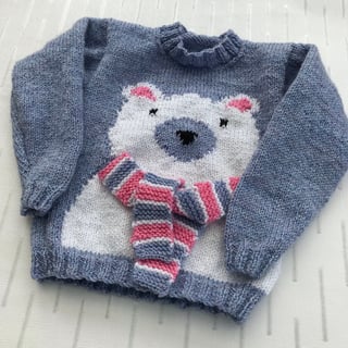 Sparkly jumper with polar bear design