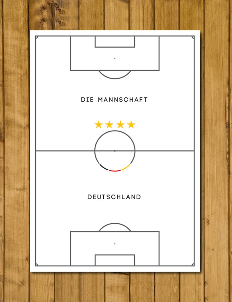 Deutschland - Germany - Pitch Perfect - Deutschland Football Art - Various Sizes