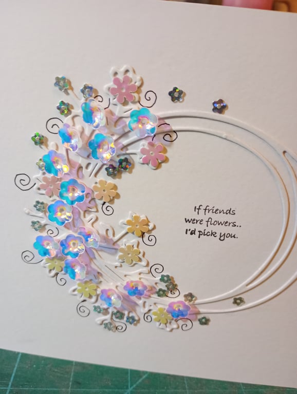 Circle of flowers birthday card 