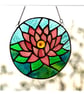 Waterlily Suncatcher Stained Glass 016 Pink Water Lily Flower Gift - Image 5