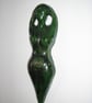 CERAMIC GODDESS WALL HANGING GREEN RAKU  - Image 2