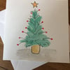 Hand Painted Christmas Card - Christmas Tree Card - Christmas Tree 