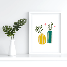 Striped Vase Art Print