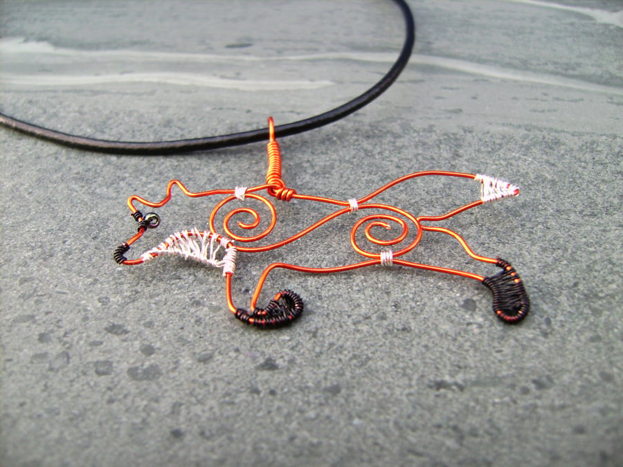 Fox Wire Pendant Necklace
