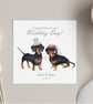 Personalised Wedding Day Card with Dachshund Dogs, with names and date.