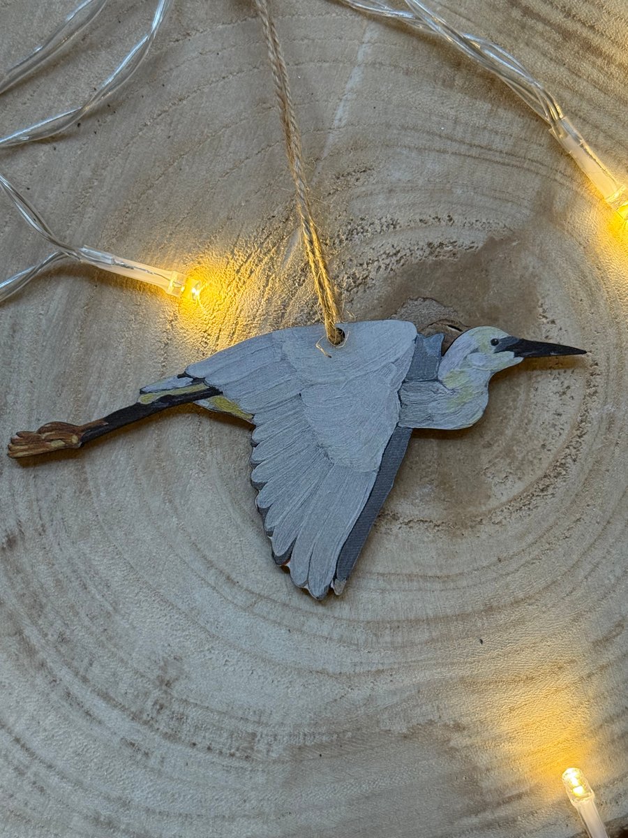 Sustainable Little Egret Christmas Decoration 