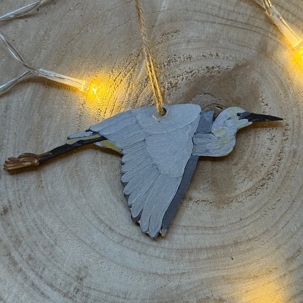 Sustainable Little Egret Christmas Decoration 
