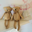Thread bear with quilt patch