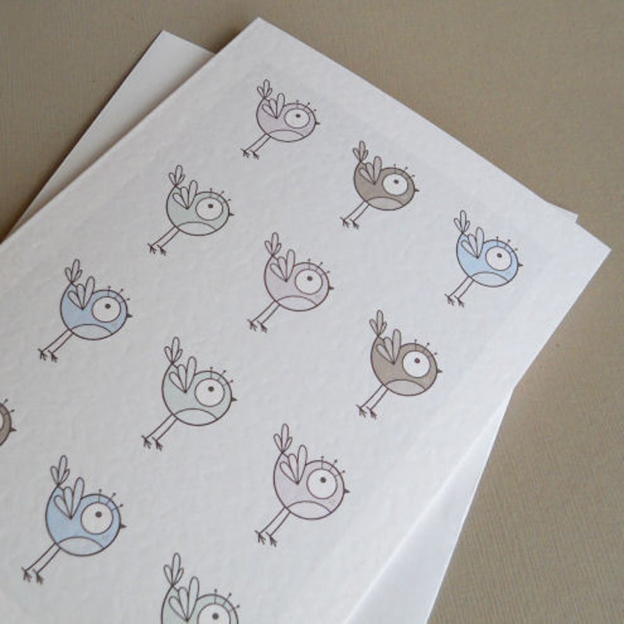 mini birds greetings card
