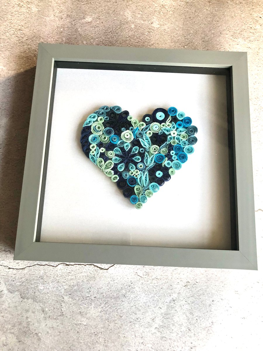 Mother’s Day gift a heart in a frame in shades of blue for a special person 
