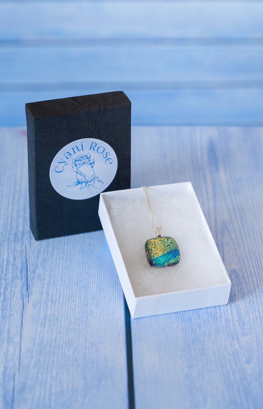 Pendant Necklace beautiful Dichroic fused glass pendent handmade