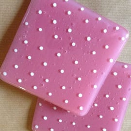Fused Glass Spotty Coasters