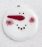 Fused Glass Snowman Decoration - Image 1