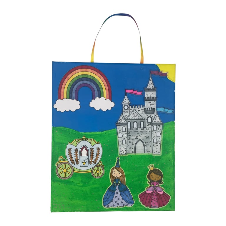 Princess Castle & Rainbow Hanging Wall Art