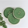 6cm  Big Green Handmade Ceramic Button - 6cm Buttons