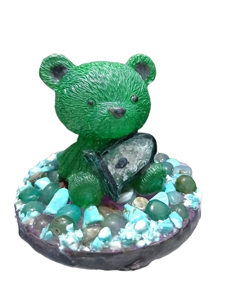 Enchanted Bear Guardian – Turquoise Howlite & Green Agate  