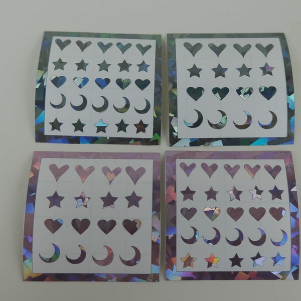 Pack of Holographic Nail Decals