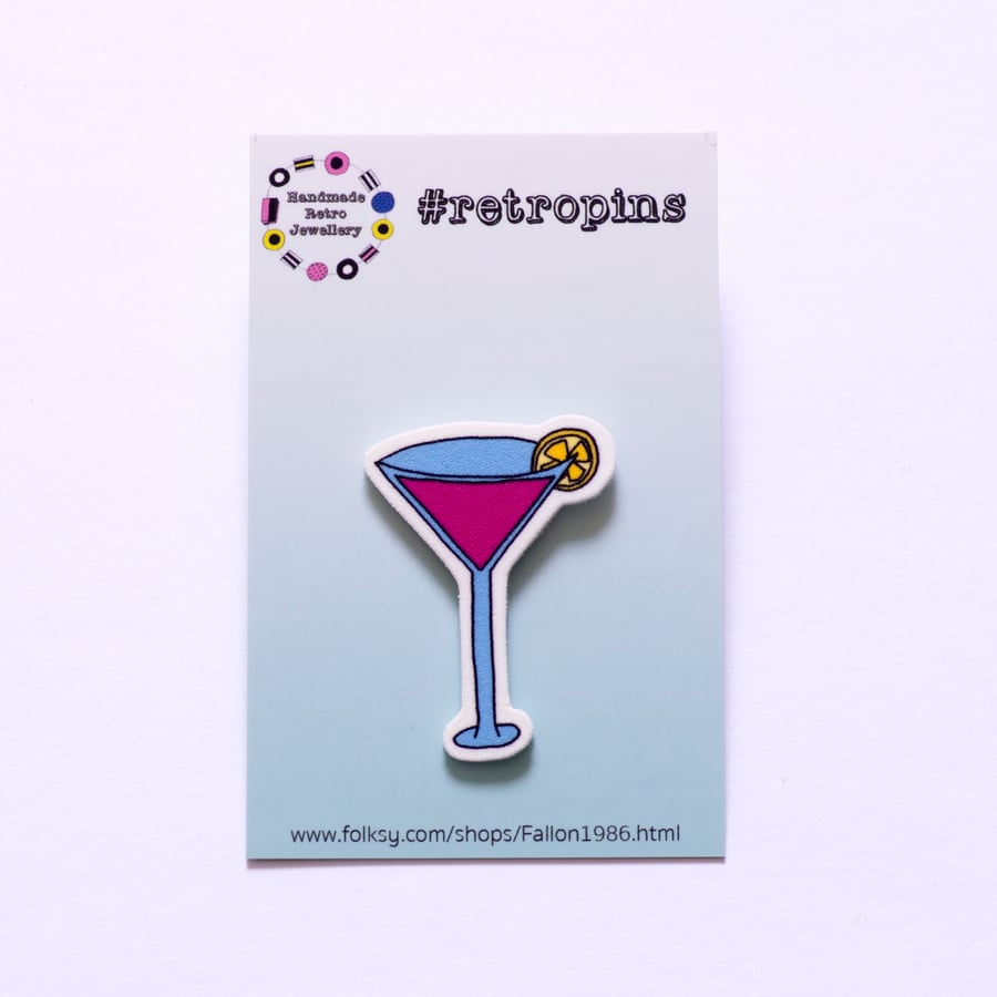 Retropins - Club Tropicana collection - Cosmopolitan Cocktail Pin