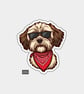 Funny Vinyl Sticker For Adults - Cute Dog With Sunglasses