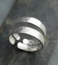 Ring Stack Duo in textured sterling silver from Balance Me range - Image 5