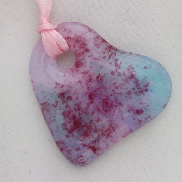 Handmade cast glass pendant - Heart of glass - Perfectly pretty
