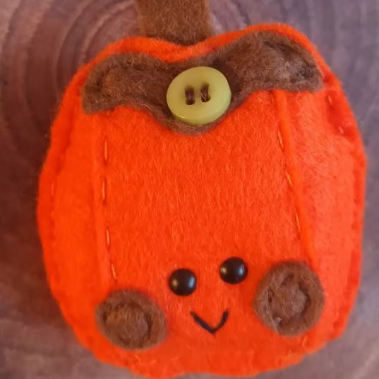 'Pumpkin' pocket hug for Autumn hand sewn in wool blend felt (A)