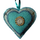 Hand stitched Lavender heart (FH8)