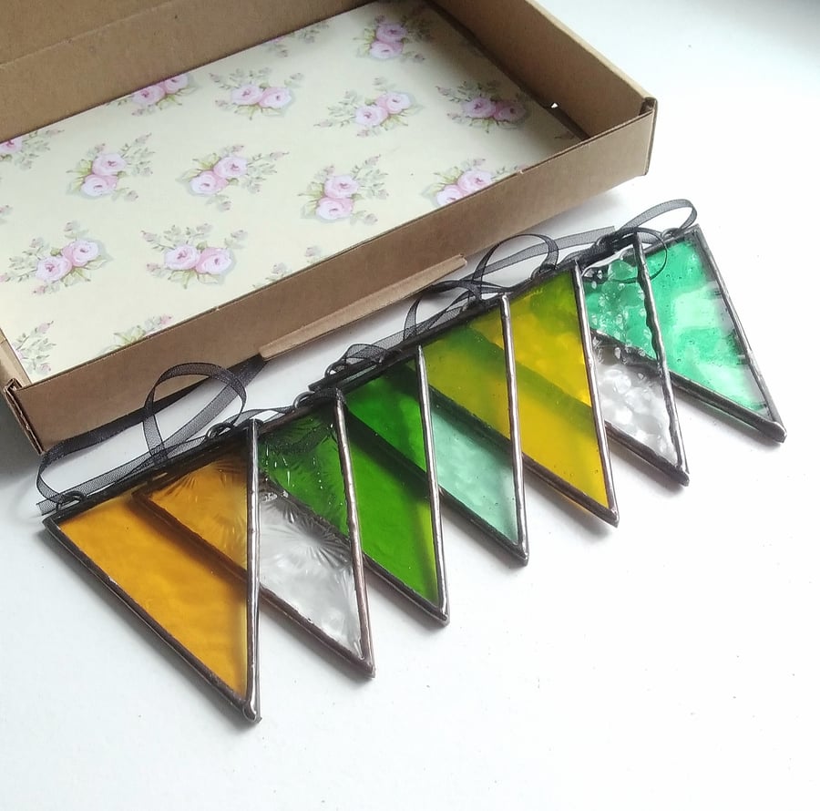 Stained Glass Bunting - Spring Garden