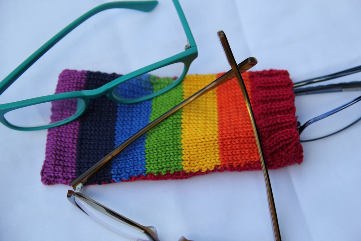 Hand Knitted Rainbow Spectacle Sweater