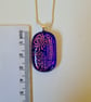 Fused glass blue and pink patterned pendant - Image 5