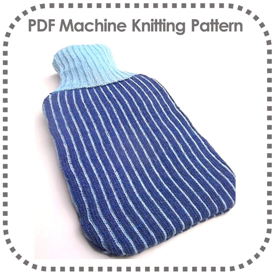 Hot Water Bottle Cover Pattern Machine Knitted Hottie Knitted Sleeve Fair Isle 