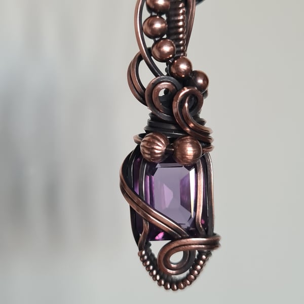 Handmade Natural Alexandrite & Copper Necklace Pendant Gift Crystal Jewellery
