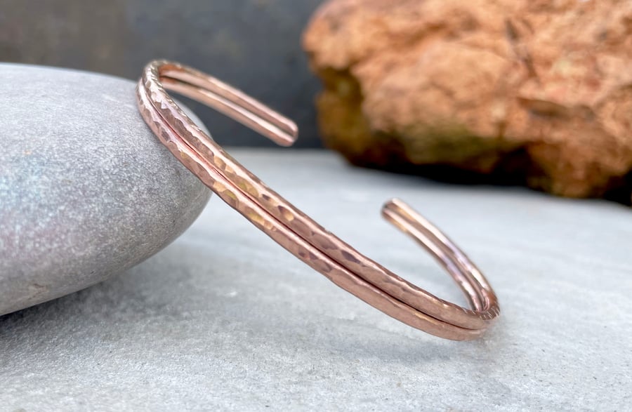 Men's Copper Red Rock Cuff Bangle