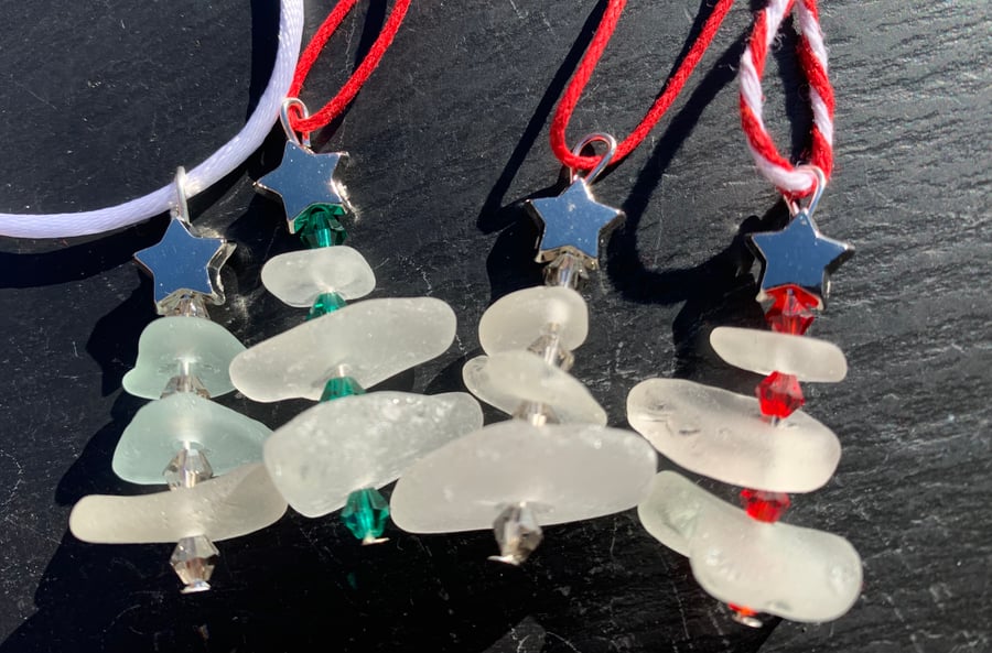 Seaglass tree decorations