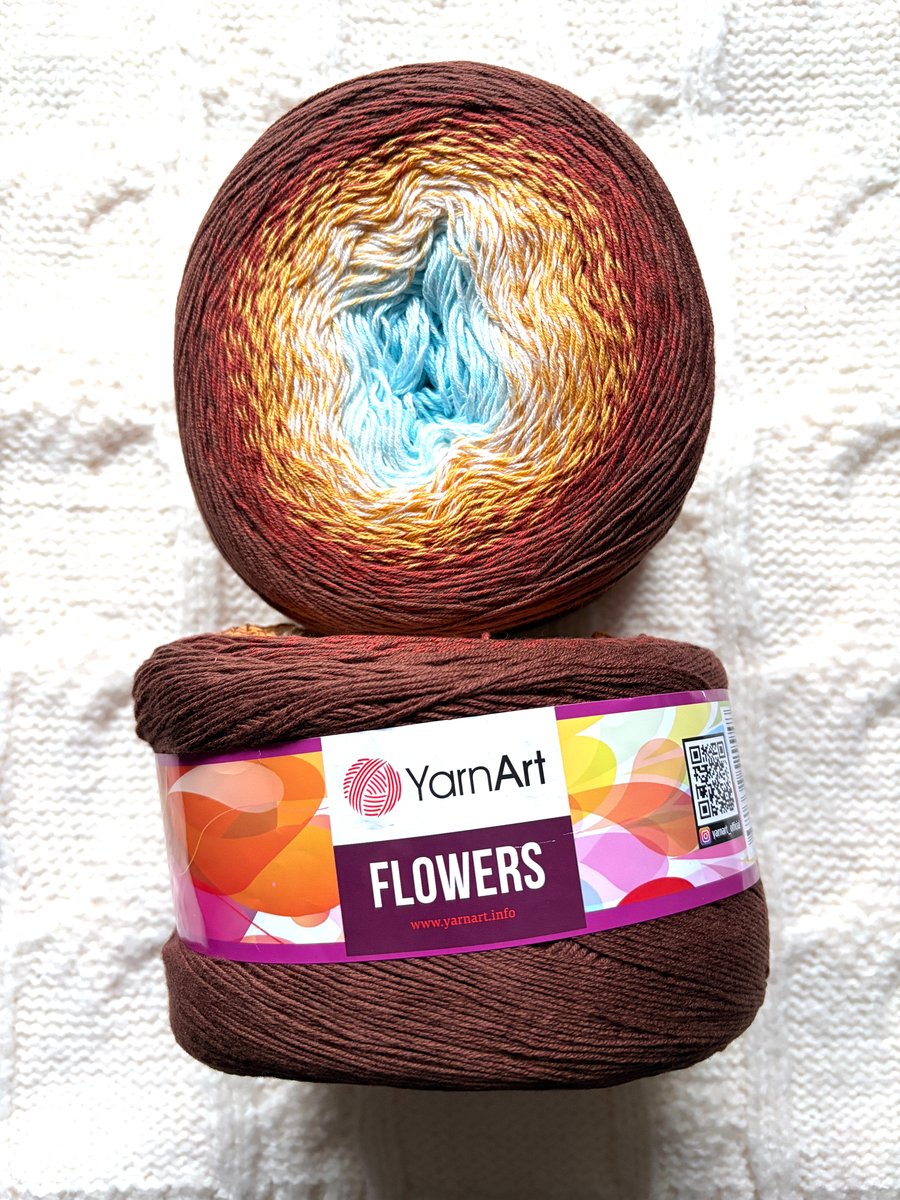 1 cake x 250g YarnArt Flowers Yarn Cake - Colour 296 : Cotton Blend