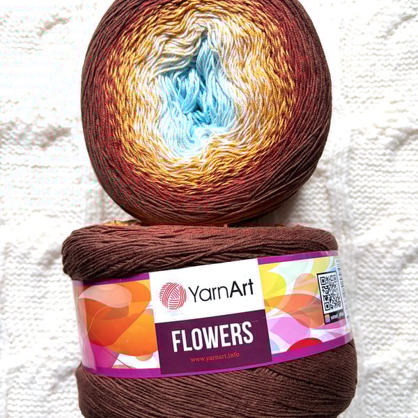 1 cake x 250g YarnArt Flowers Yarn Cake - Colour 296 : Cotton Blend