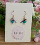 Handmade Bird Dangle Earrings, Enamel Bird Charms, Gold Plated Hooks, 