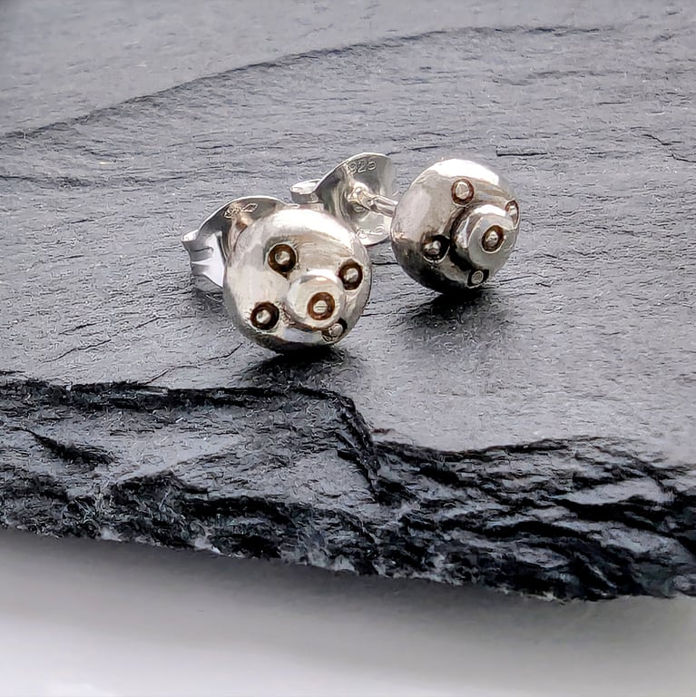 Silver Studs Handmade Recycled Sterling Silver Stud Earrings 