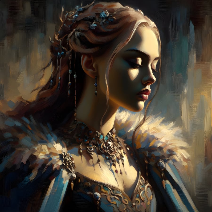 PRINTABLE Art, Medieval Queen, Original Artwork, Game of Thrones Style