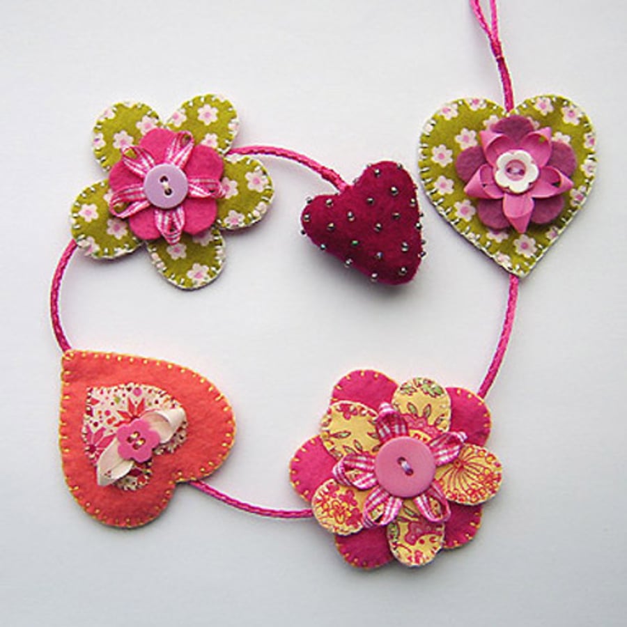 Hearts and Flowers Hanging Decoration
