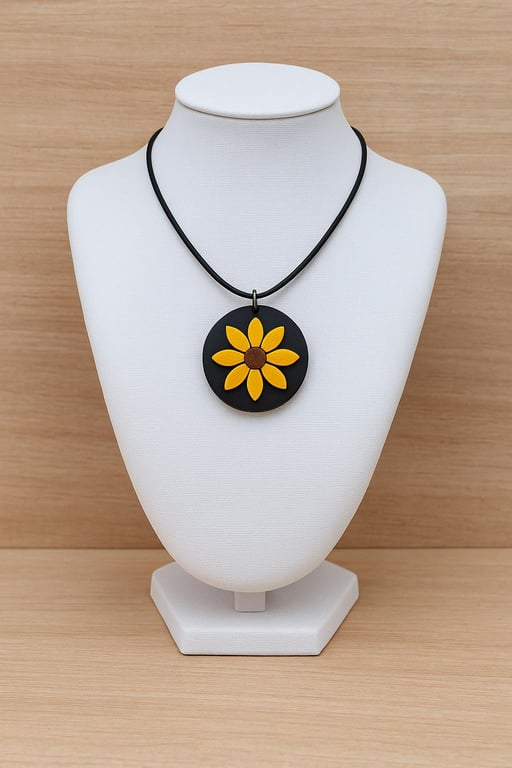 Handmade Polymer Clay Pendant Necklace, Colourful Artisan Boho Jewelry